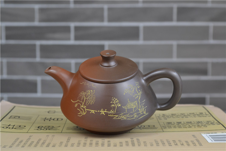山水坭兴陶茶壶